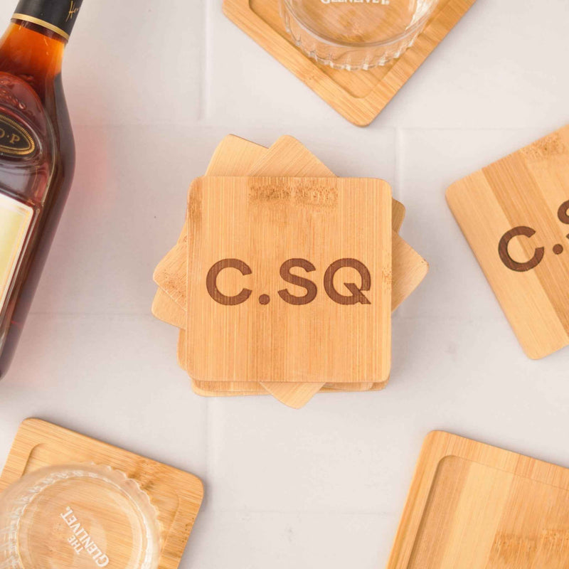 Customisable Bamboo Coasters (set of two)
