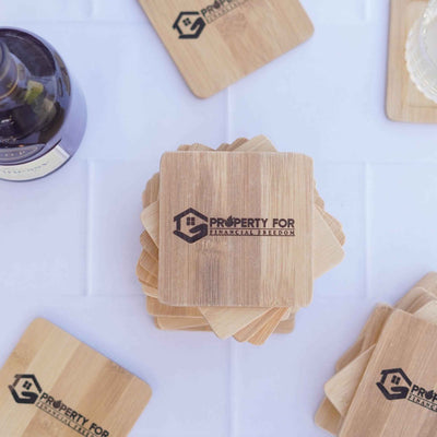 Customisable Bamboo Coasters (set of two)