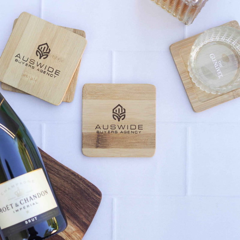 Customisable Bamboo Coasters (set of two)