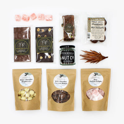  Milk Plain and Dark Hazelnut varieties alongside their decadent Rocky Road. Peninsula Nut Co serve up the Milk Chocolate Almonds while Totally Pure Fruits, White Chocolate Coated Strawberries.  Milk Chocolate Coconut Rough, White Chocolate Raspberry Balls and Rose Turkish Delight